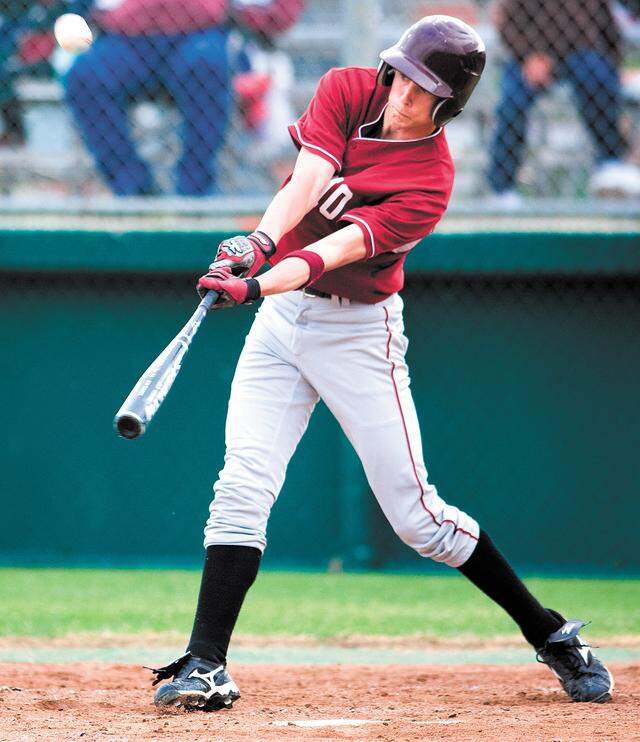 Nipomo High School’s Jeff McNeil takes a swing against Paso Robles in 2010.